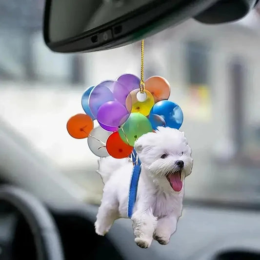 Colorful Balloon Puppy Car Pendant