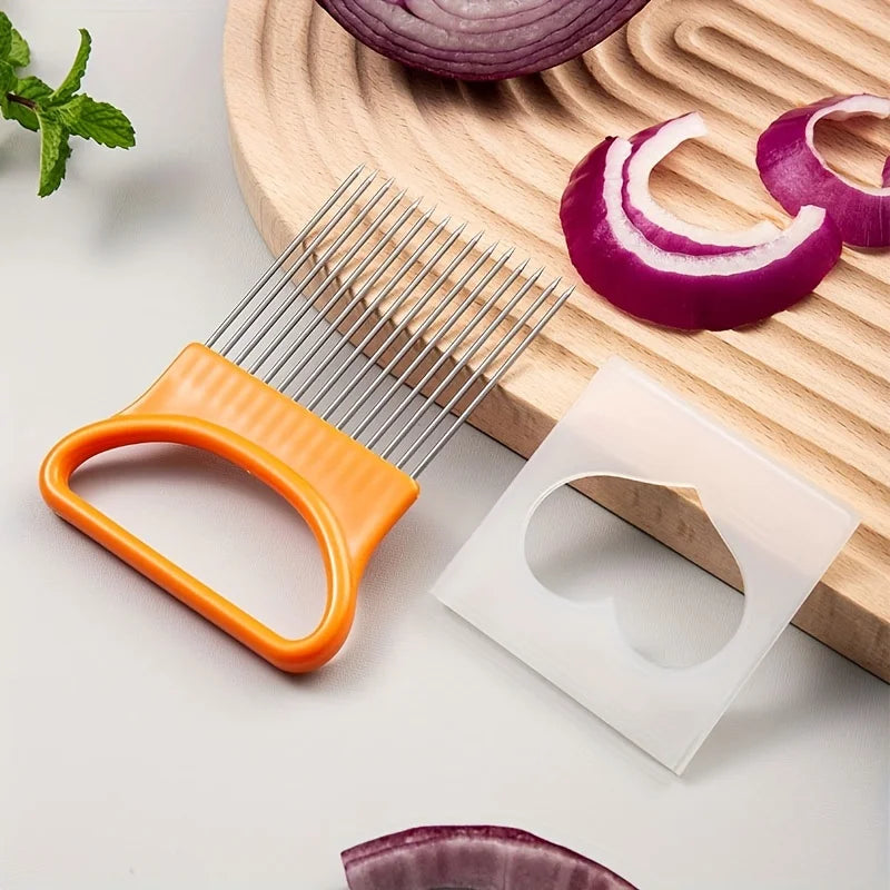 1PC Stainless Steel Onion Needle Onion Fork Vegetables Fruit Slicer