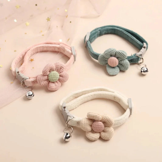 Cute Flower Adjustable Buckle Cat Collar